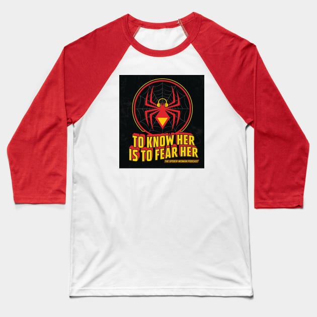 COLLECTIVE LIMITED EDITION: Official To Know Her Is To Fear Her Logo Baseball T-Shirt by Into the Knight - A Moon Knight Podcast